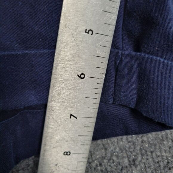 LAUREN RALPH LAUREN Blue Gold Button High Rise Cuffed Twill Chino Shorts SIZE 10 - Picture 10 of 14